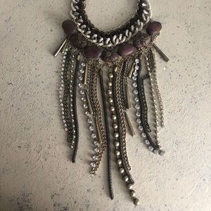 Rustic Gold Rhinestone Detailed Necklace.